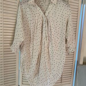 Blouse Polka Dot Button-Up